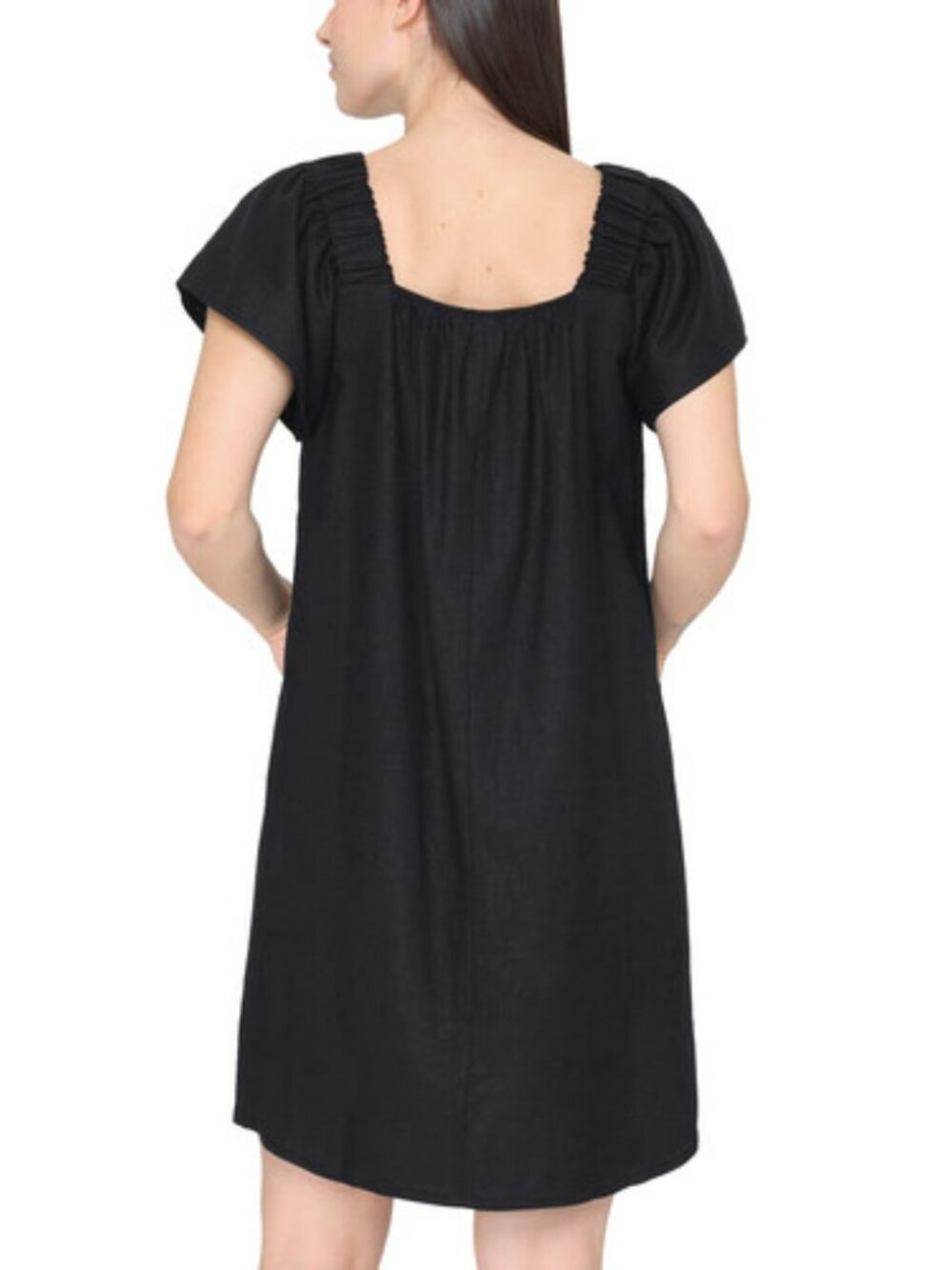 Nicole Miller Original Casual Linen Black Dress with Pockets Size L BNWT